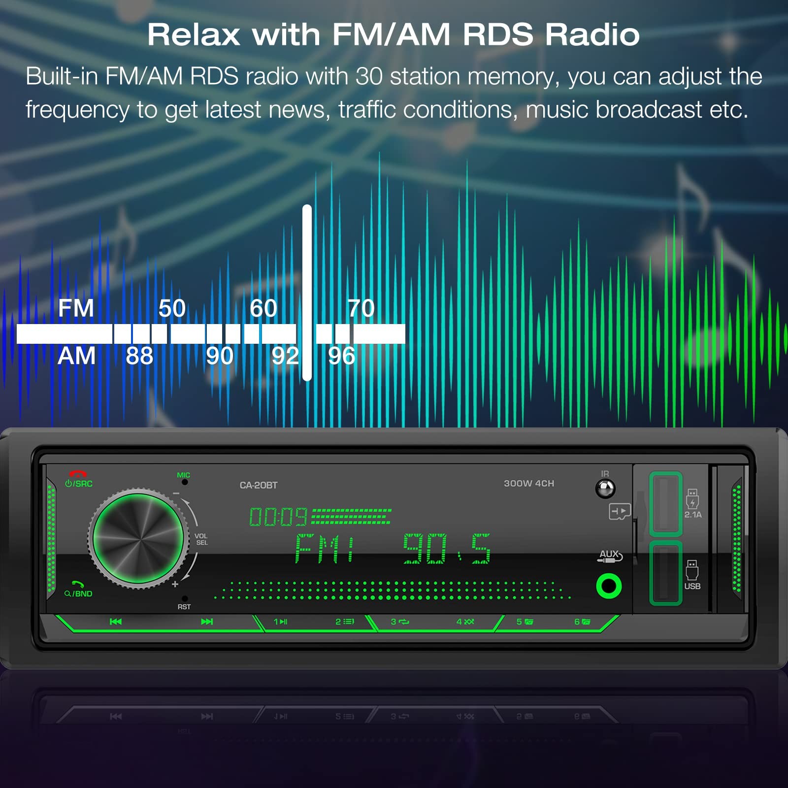 Single Din Stereo Marine Radio: Bluetooth Din, Radio