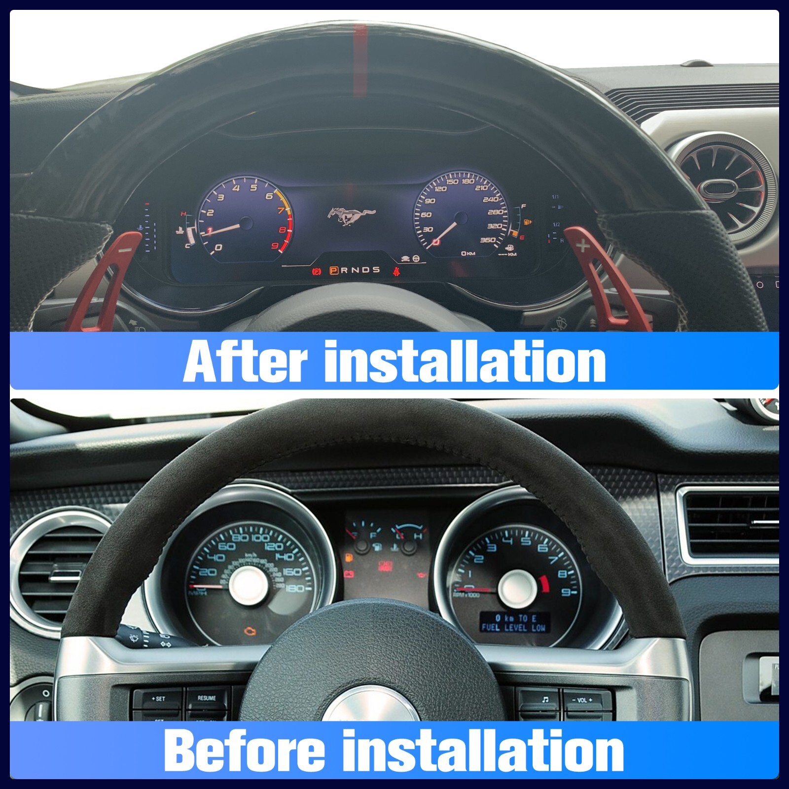 12.3″ LCD Digital Instrument Cluster for Ford Mustang 2015-2021 Dashboard Update