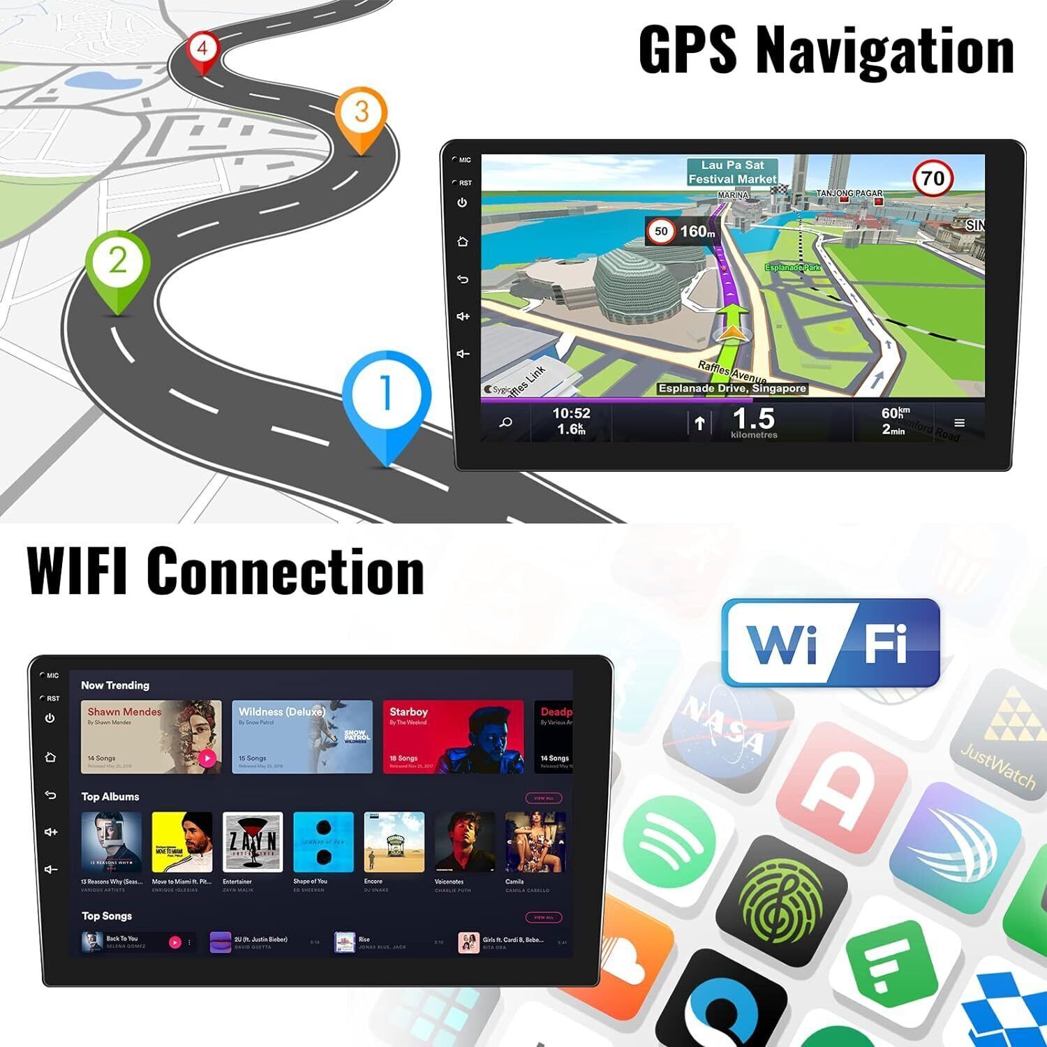 64G For Honda Civic 2013-2015 CarPlay Android Car Radio Stereo GPS Navi 1280*800