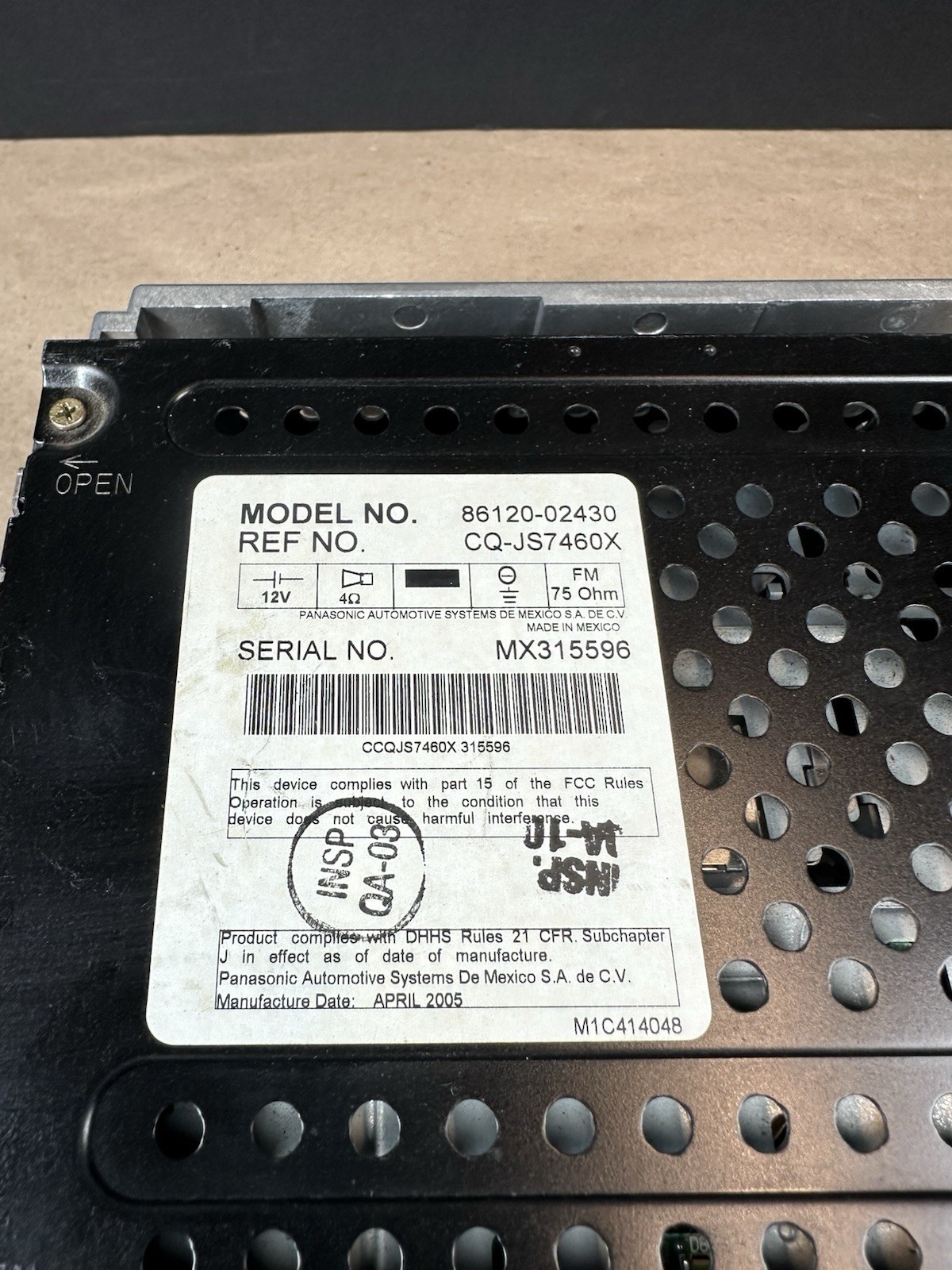 Toyota AM FM Radio CD Player 86120-02430 Ships Fast!