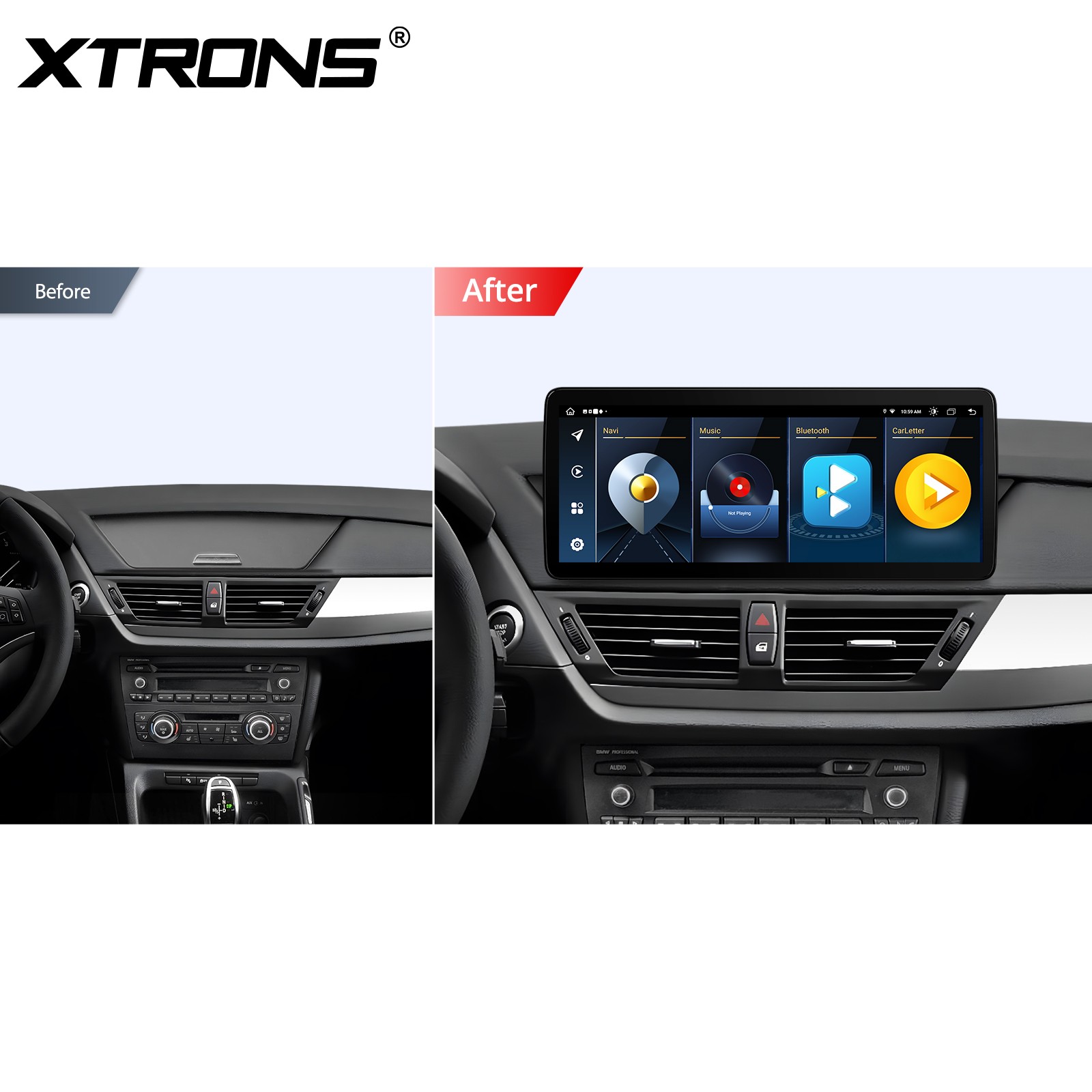 12.3″ Android 14 4G 8-Core 4+64GB CarPlay Car Screen Upgrade WiFi For BMW X1 E84