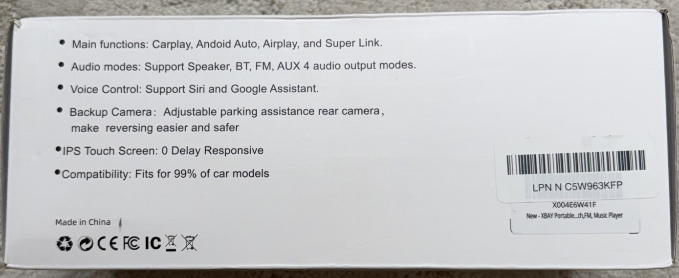 Portable Car Screen 10.26″ Screen With Carplay And Android Auto Dash Cam Backup