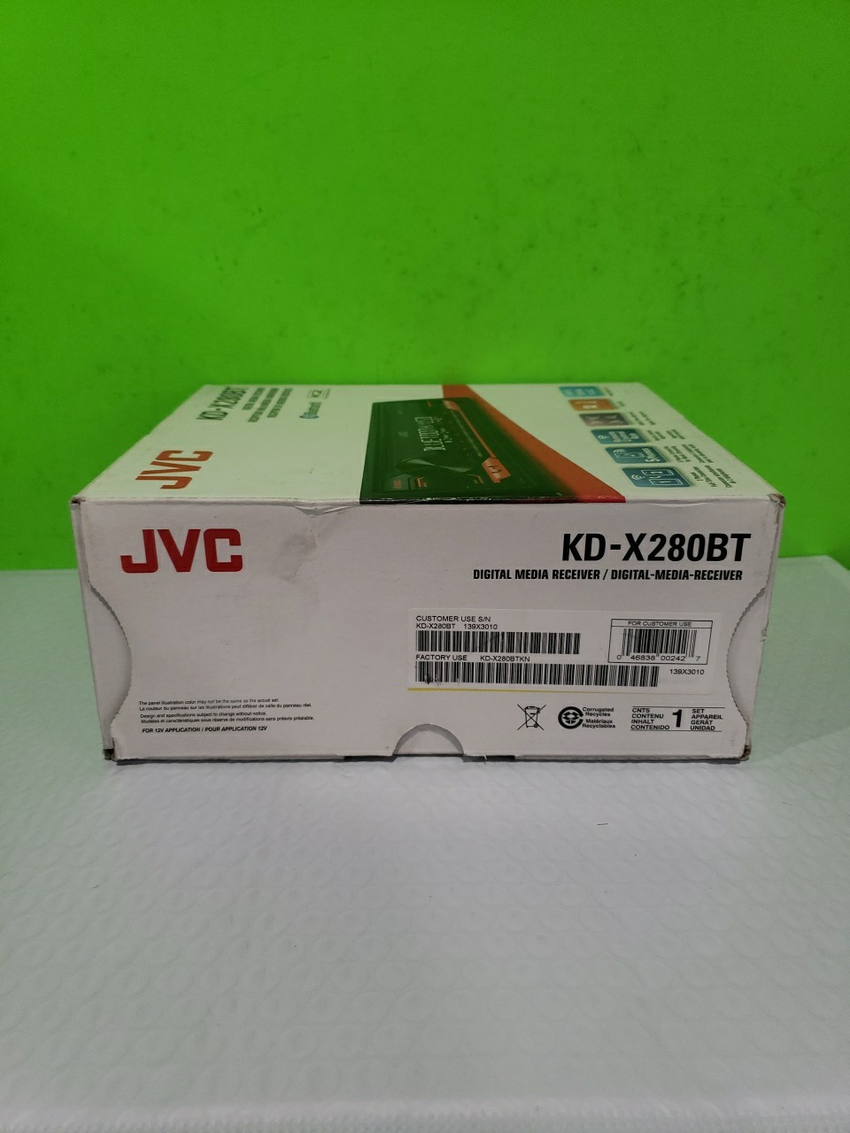JVC KD-X280 BT Bluetooth Digital Car Media Receiver Single DIN AM/FM Radio Open