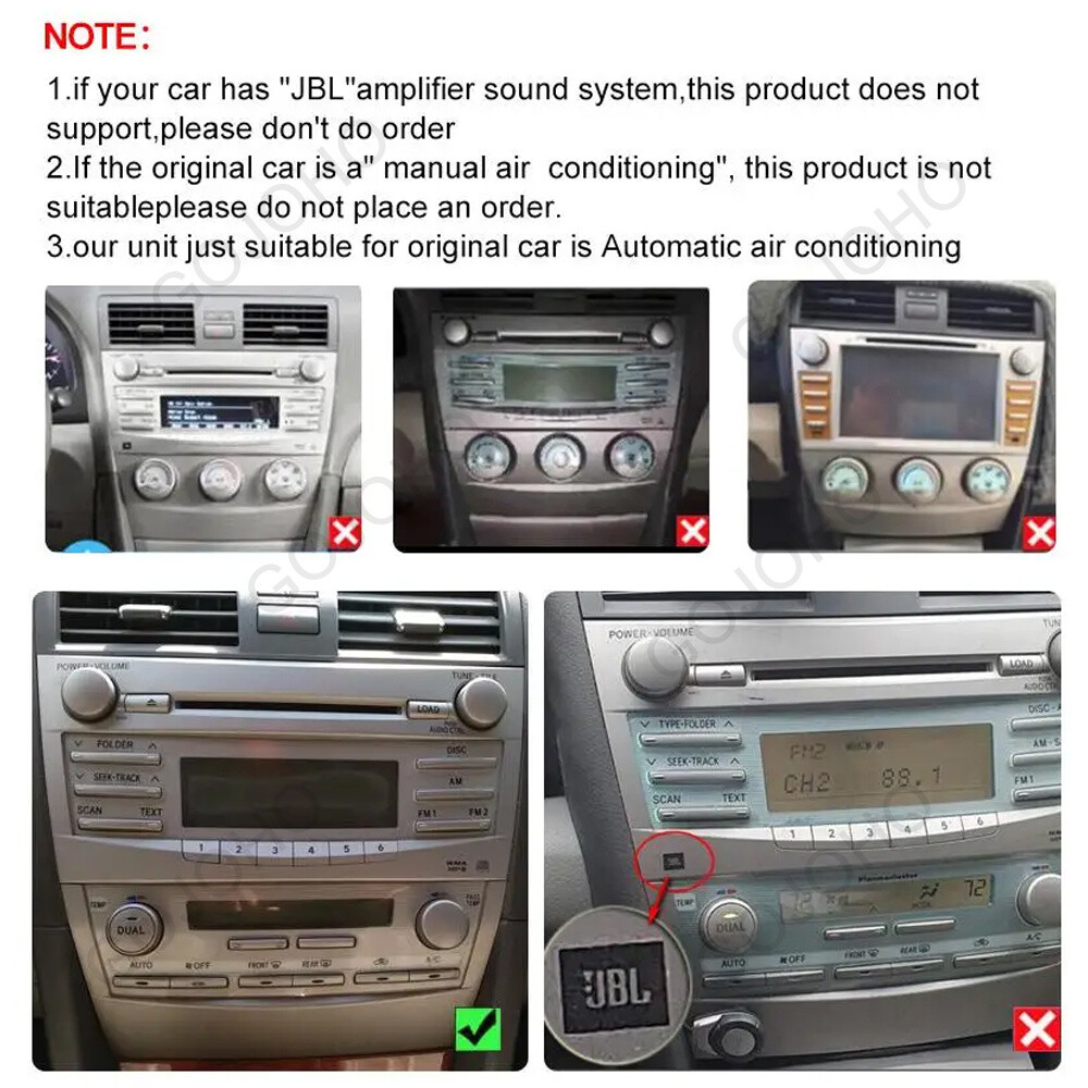 For 2006-11 Toyota Camry Radio Apple CarPlay Android 13 Car Stereo Touch Screen