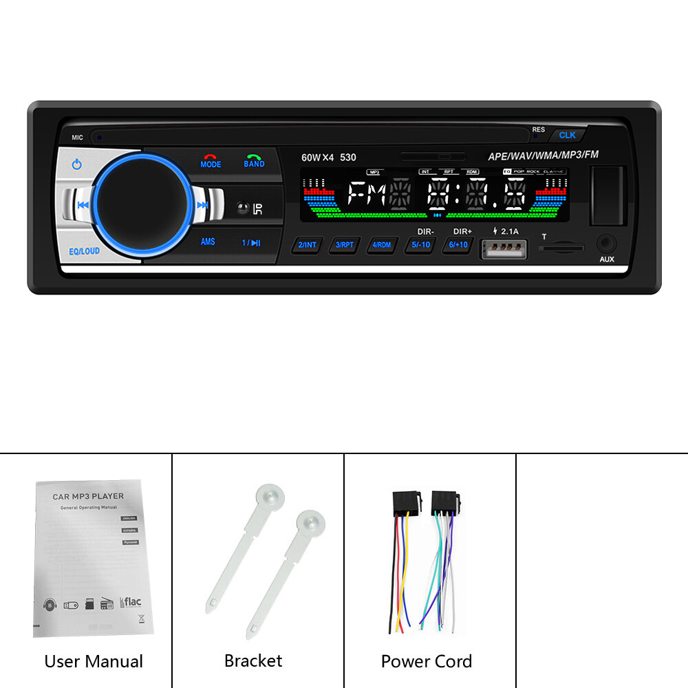 Car Stereo Audio Bluetooth In-Dash FM Aux Input Receiver SD USB MP3 Radio Player