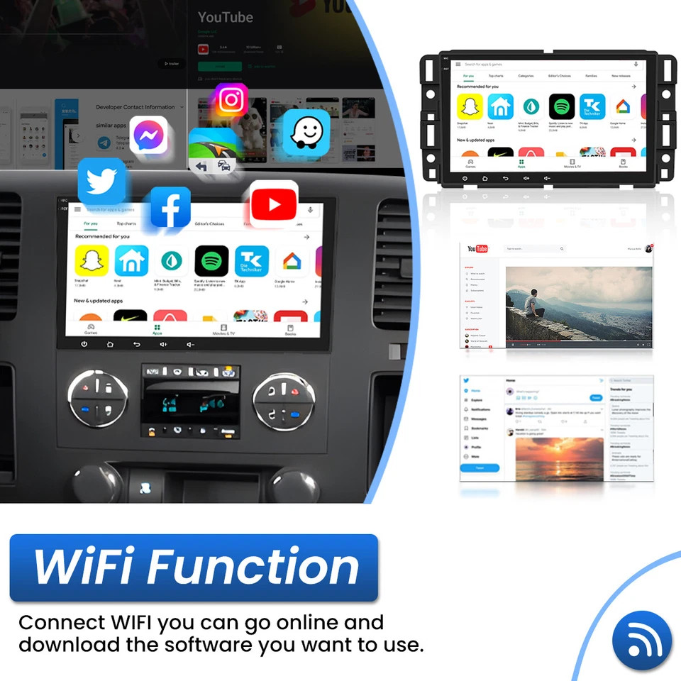 Car Radio Stereo Carplay For 2007-2013 GMC Camera EQ FM RDS