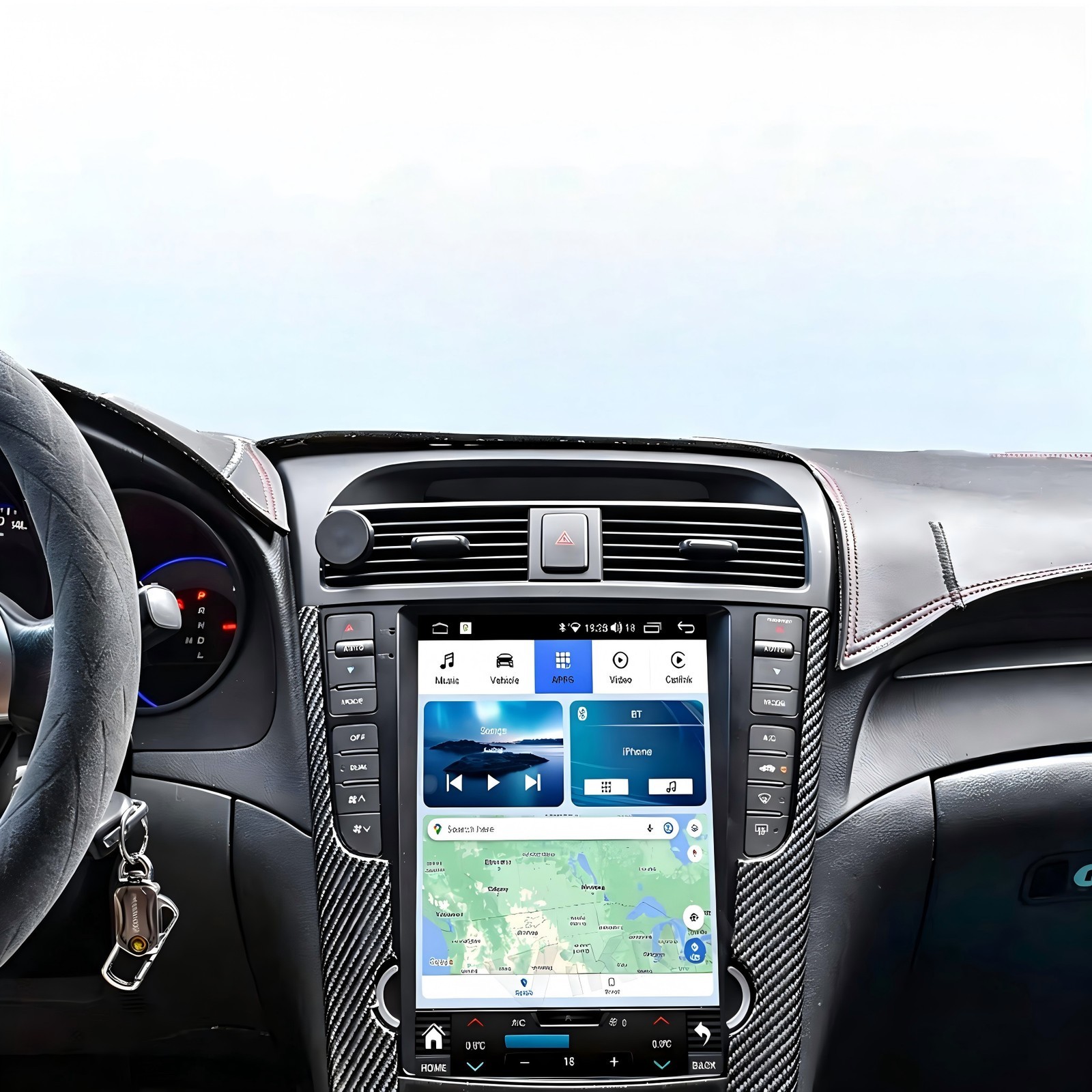 For Acura TL 2004-08 12.1″ Car Stereo Touch Screen Radio Android Carplay 4+64GB