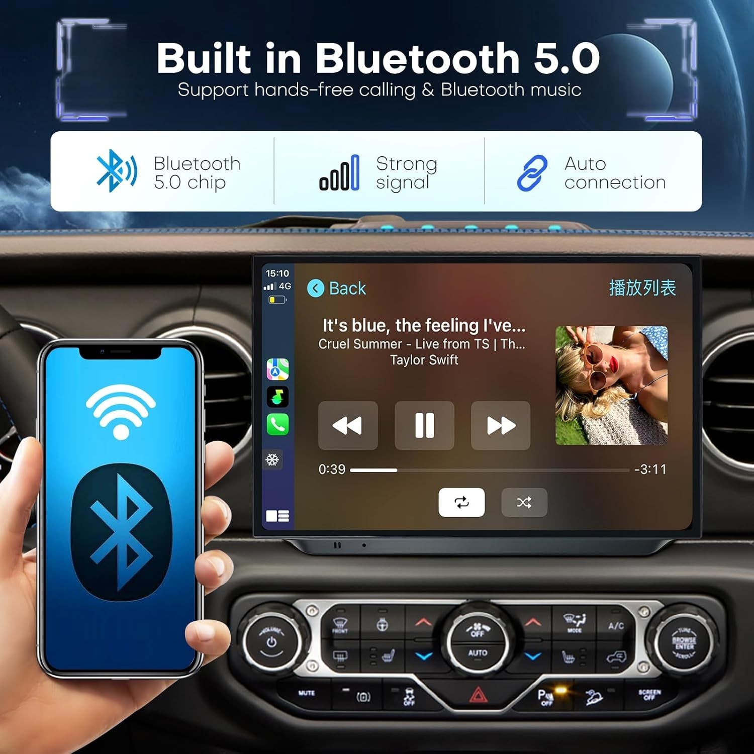 For Jeep Wrangler JL Gladiator Android Car Radio Stereo AHD GPS Navigation WiFi