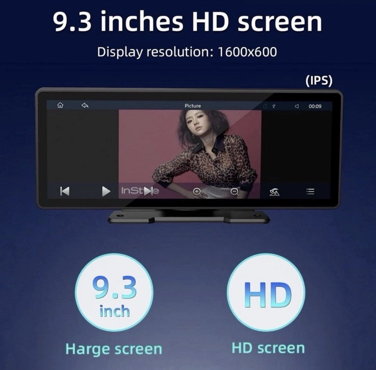 9.26″ Portable Car Stereo Wireless Apple Carplay&Android Auto Radio Touch Screen