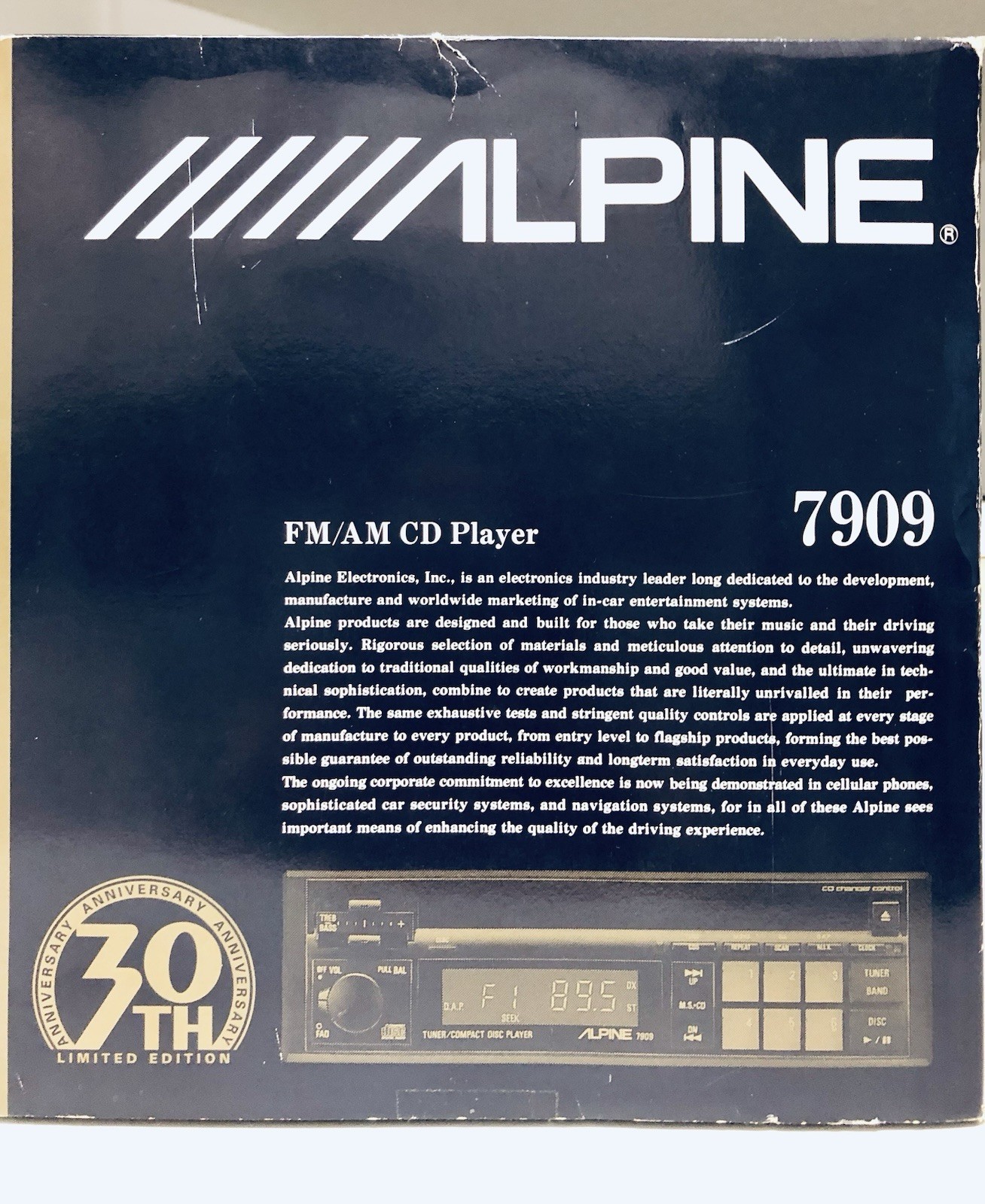ALPINE 7909 30th ANNIVERSARY FM/AM CD PLAYER LIMITED EDITION 205/300 NEW IN BOX
