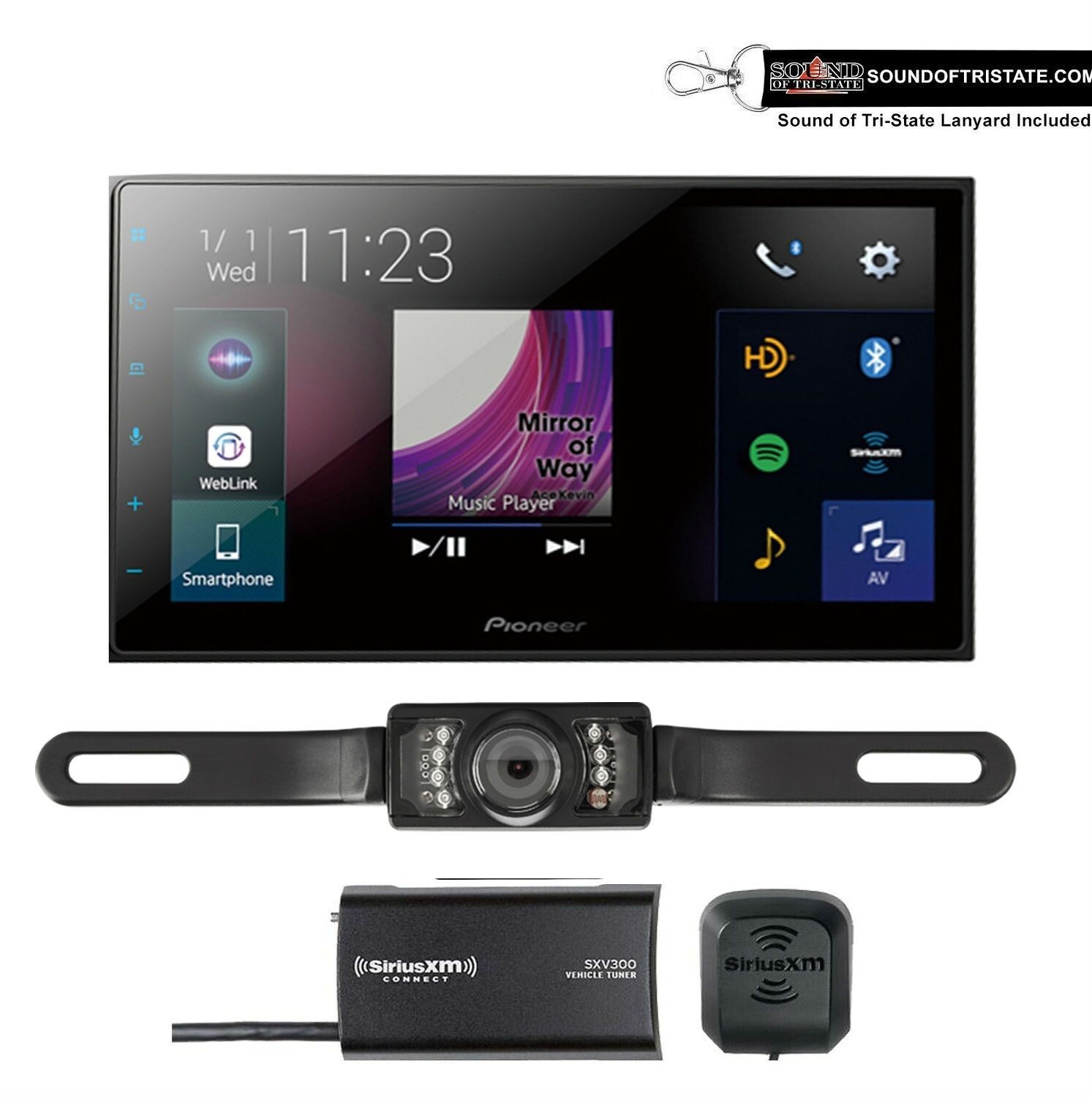 Pioneer DMH2660NEX Receiver w/SiriusXM & License Plate Backup Cam (Refurbished)