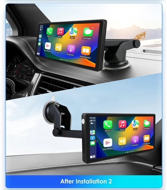 9.26″ 2 ch Touch Screen Wireless Apple Carplay Portable Car Stereo Android Auto