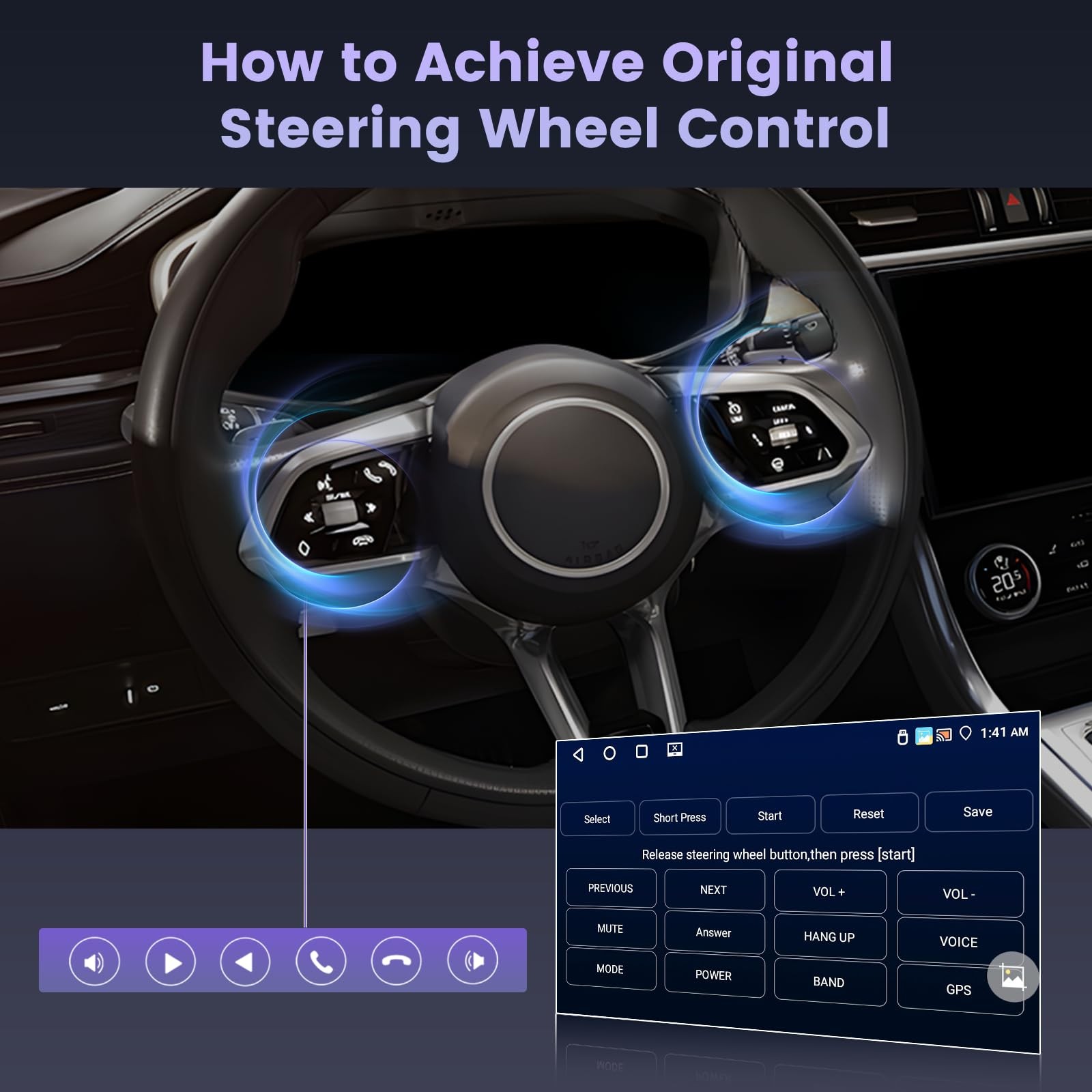 9″ Touchs Wireless Carplay Android Auto Stereo for 2007-2010 Hyundai Elantra