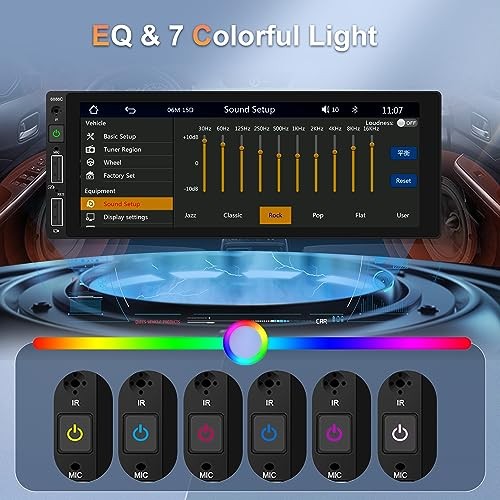 Single Din Car Stereo – Wireless Carplay – Bluetooth 5.0 – 6.86″ – Single Din