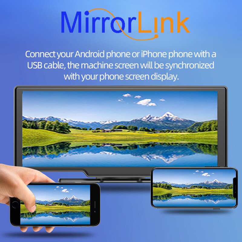 FM Carplay Android Auto Bluetooth Touch Screen AUX 10 Inch Mirror Link Camera