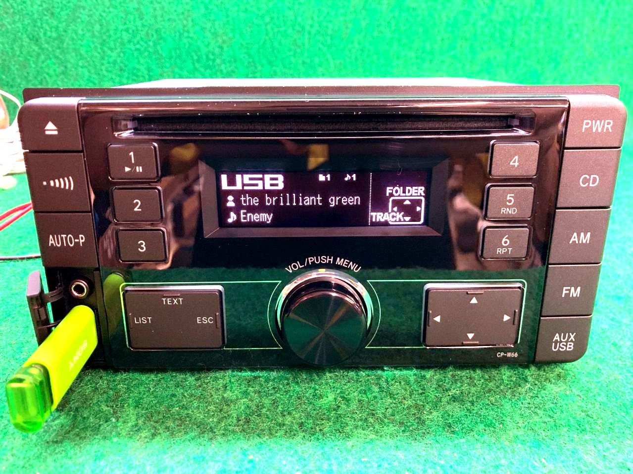 Pioneer CP-W66 Double DIN Car Stereo Receiver Tested Working USB AUX w/ Manual
