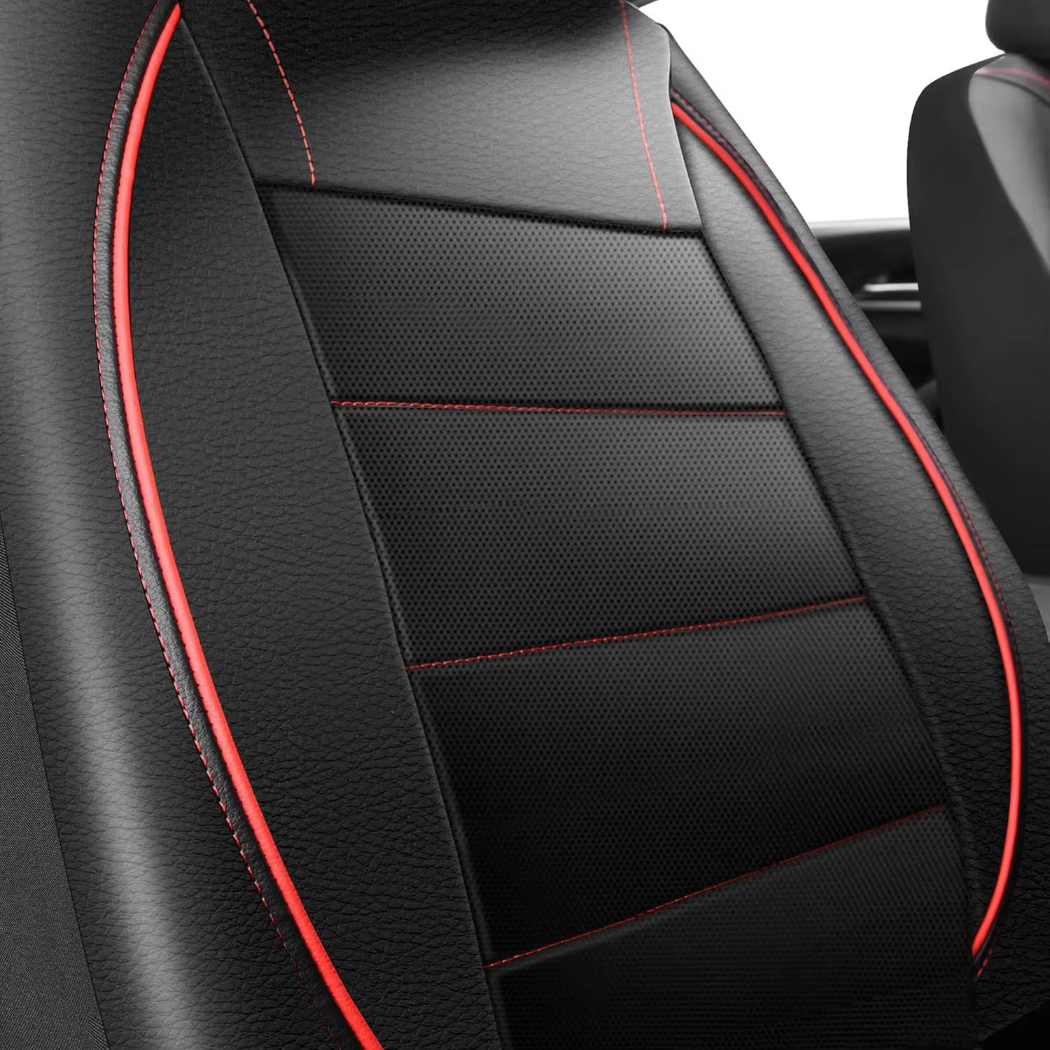 Universal Leather Car Seat Covers Simple Style Breathable 5 Seat Car Seat Cover