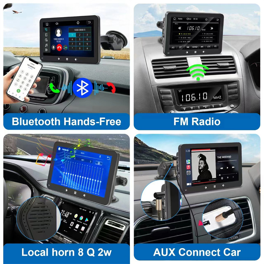7in Car Stereo Radio Portable Player GPS Navi Touch Screen Mirror Link W/Camera
