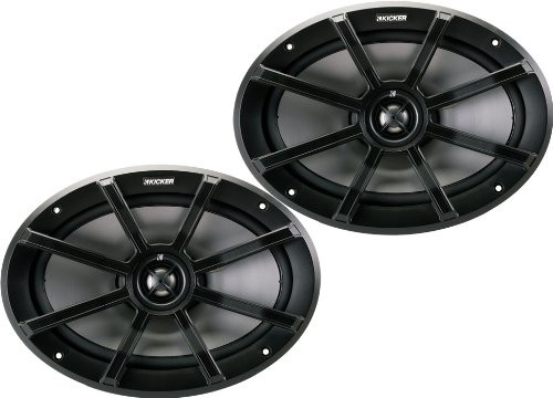 2x Kicker 40PS692 6×9″ 180W 2-Ohm Speakers, 2x 6.5″ 120W Weather-Proof Speakers