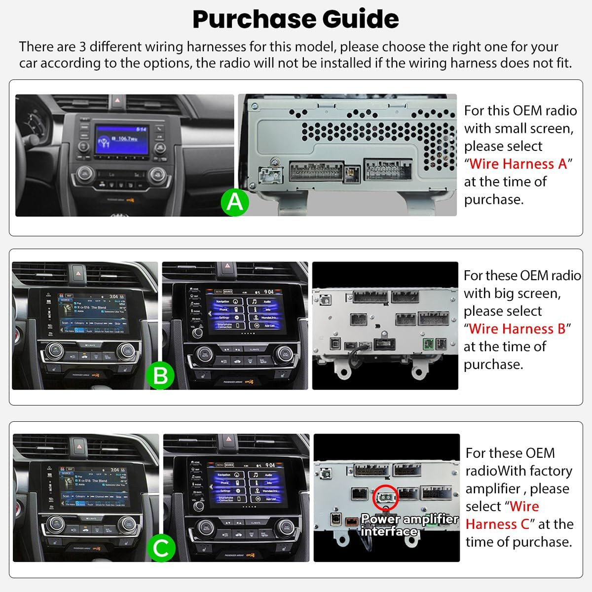 Car Radio for Honda Civic 2016-2021 Android 13 Car Stereo 9 Inch Head Unit with