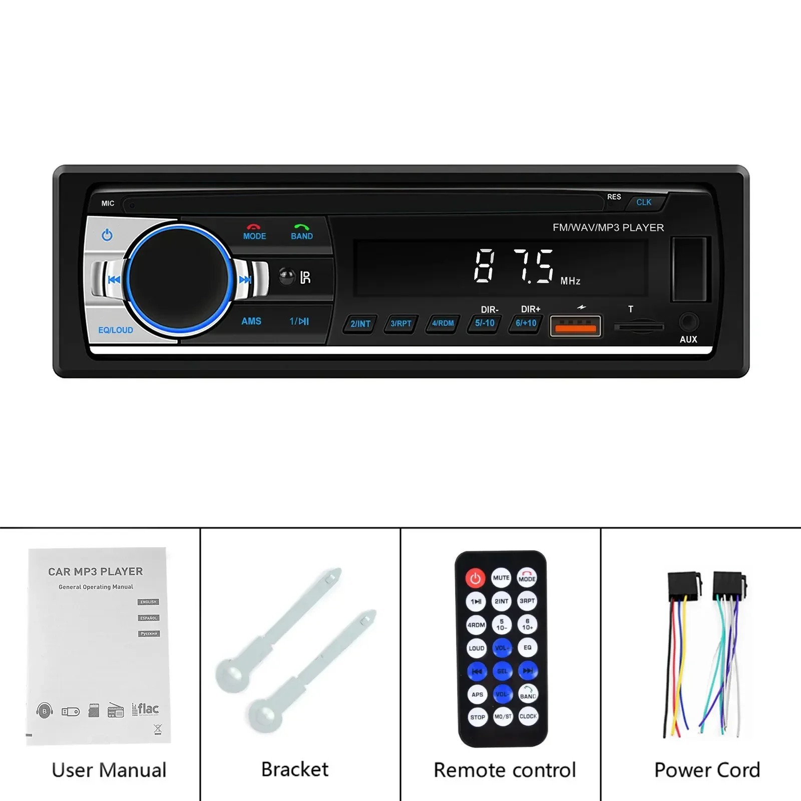 Bluetooth Car Stereo Audio In-Dash FM Aux Input Receiver SD USB MP3 Radio Player