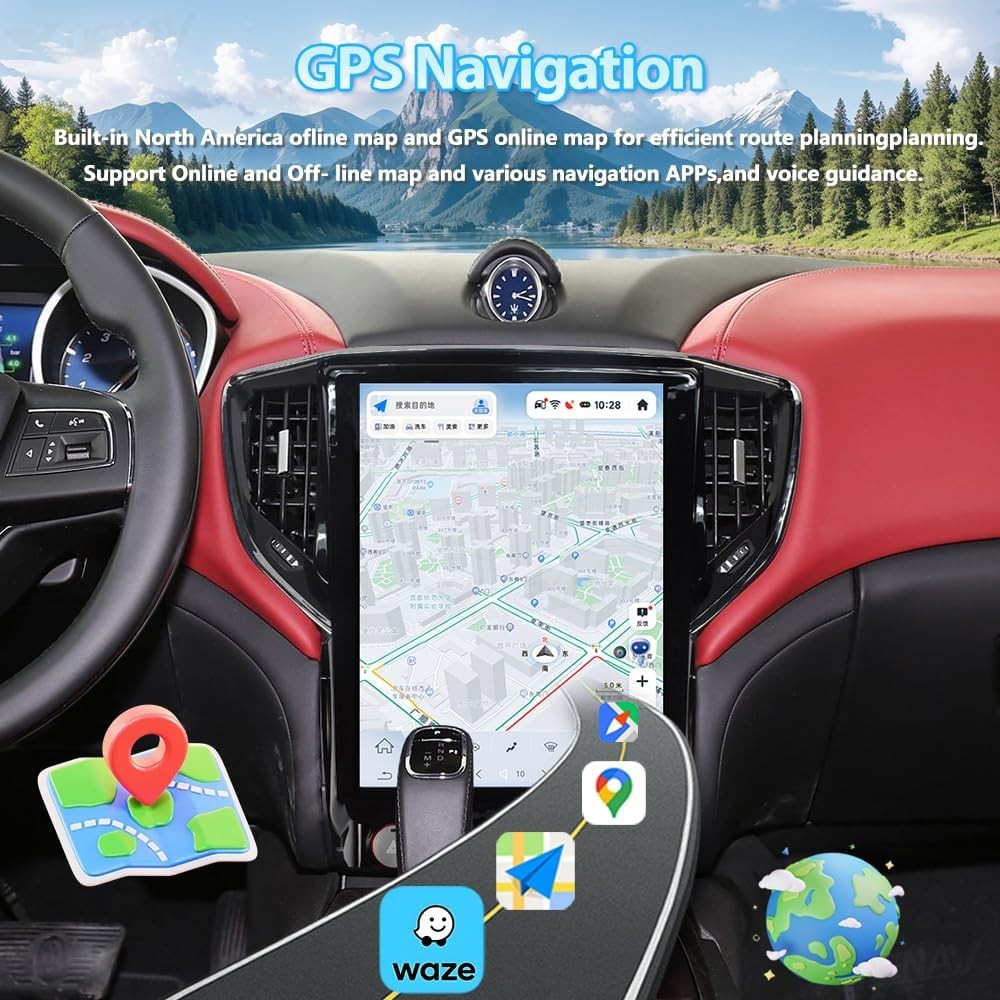 12.1″ Android Navigation Car Gps Stereo Tesla Style For Maserati Ghibli 2014~19