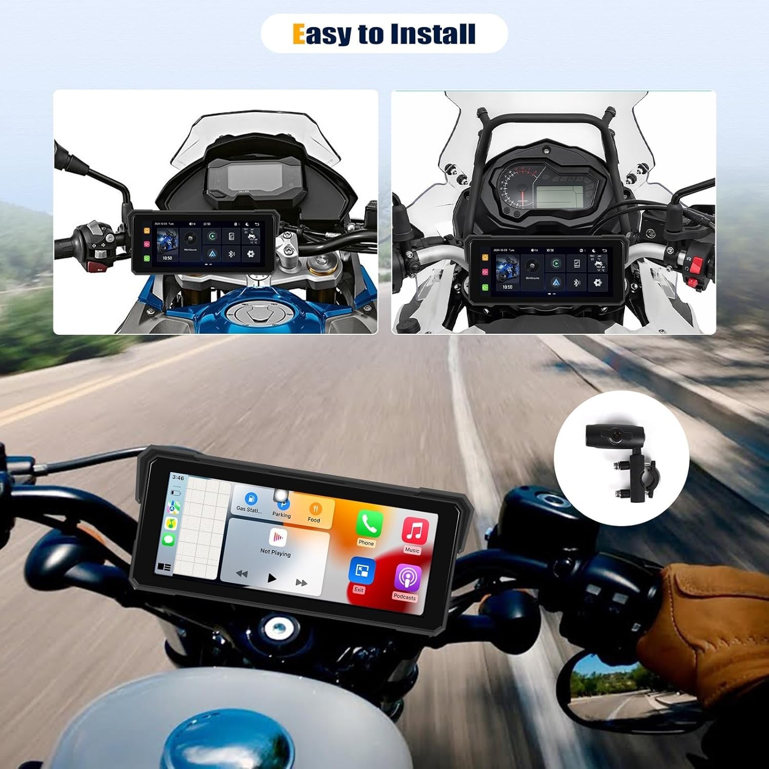 8.1 Inch IPS Waterproof Portable CarPlay Screen for Motorcycle with Wireless …