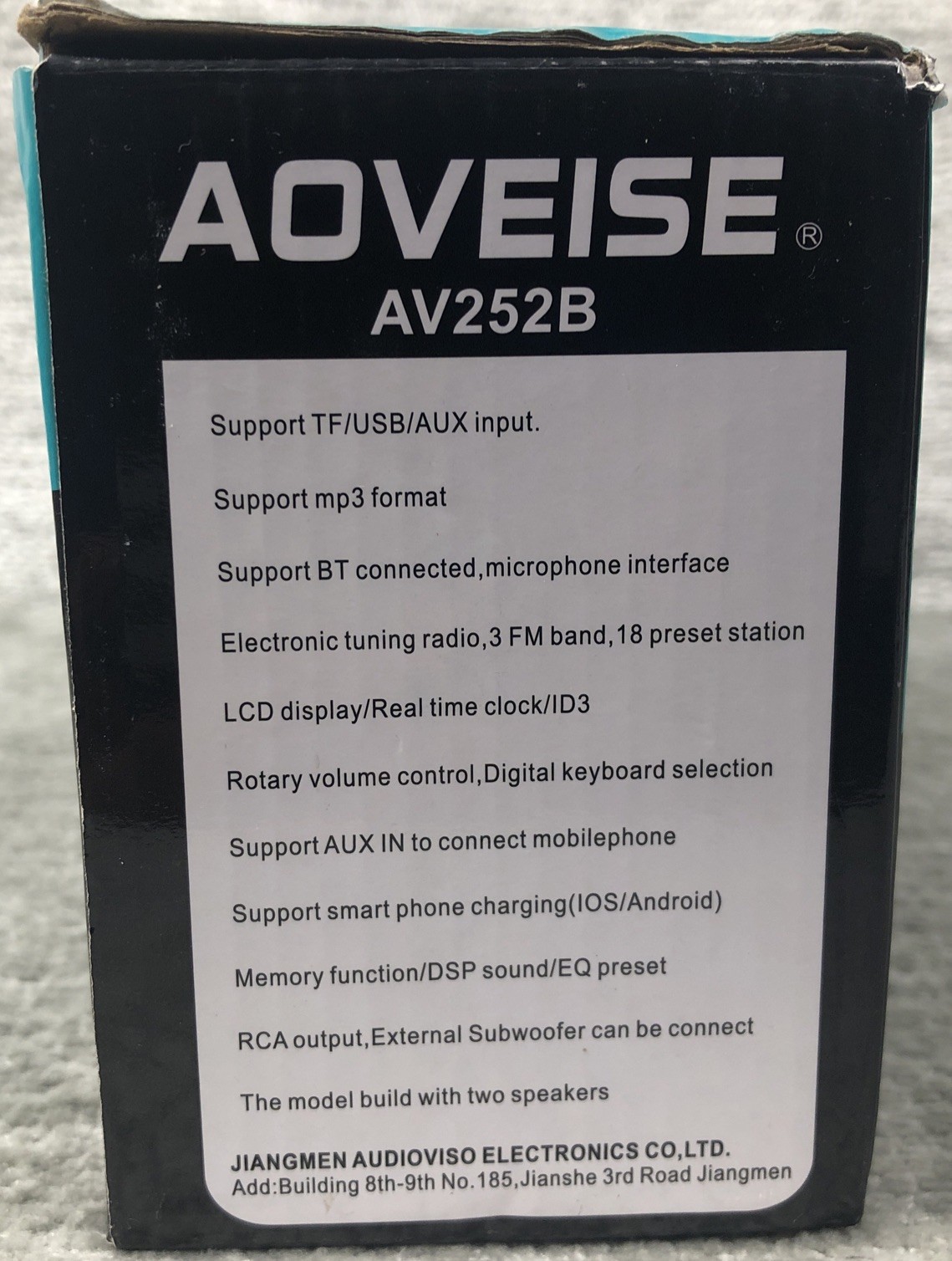 AOVEISE AV252B 12V Dual Horn Bluetooth 2.1 In-Dash FM Stereo Mp3 Audio Player