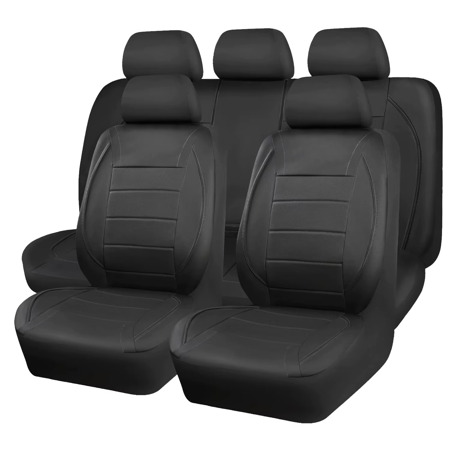 Universal Leather Car Seat Covers Simple Style Breathable 5 Seat Car Seat Cover