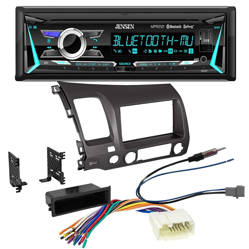Jensen Single DIN In-Dash Car Stereo AM/FM Radio kit for 2006-2011 Honda Civic