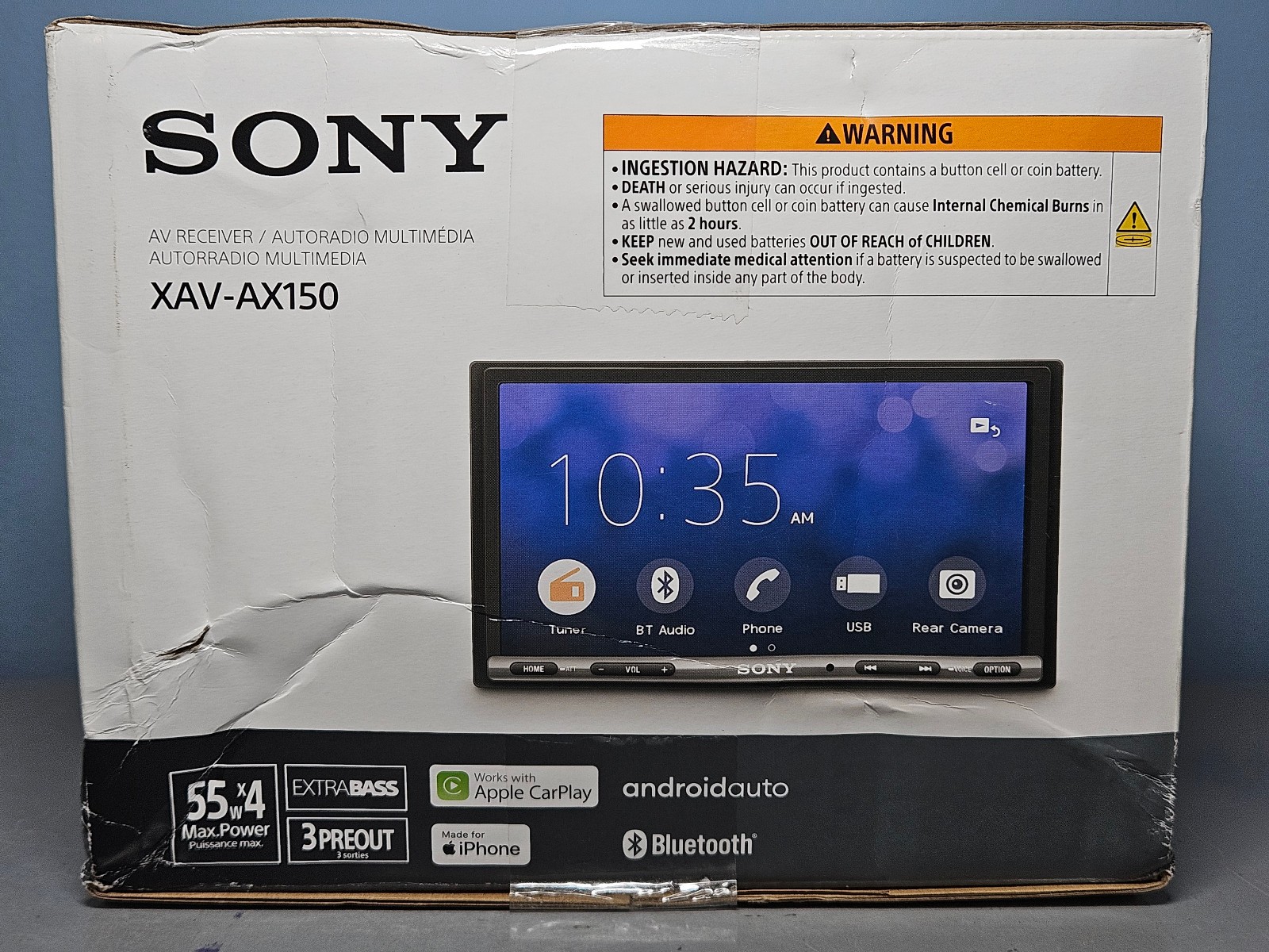 Sony XAV-AX150 Apple Car Play/Android Auto 7″ Touchscreen In Dash – New & Sealed