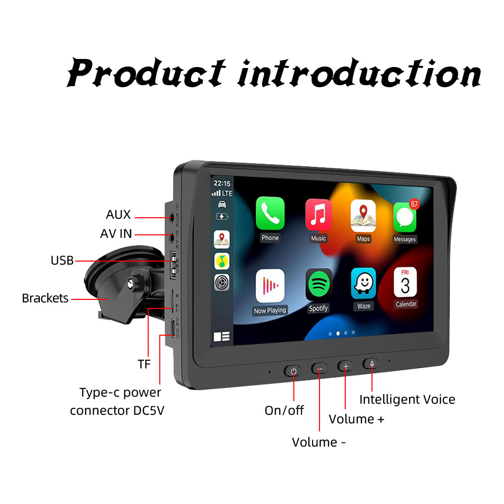 Mirror Link Bluetooth FM Carpaly Android Auto Touch Screen Camera Car Radio 7″