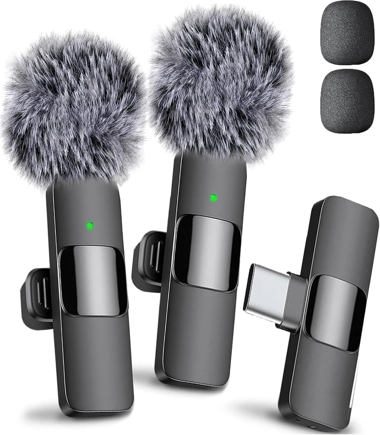 (Latest Model – Wireless Mini Microphone for Iphone, Ipad, Android – 2 Pack Lava