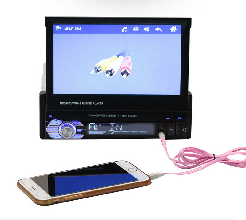 1DIN 7′ Car Radio Stereo USB/FM Touch Screen Head Unit GPS Maps Camera Bluetooth
