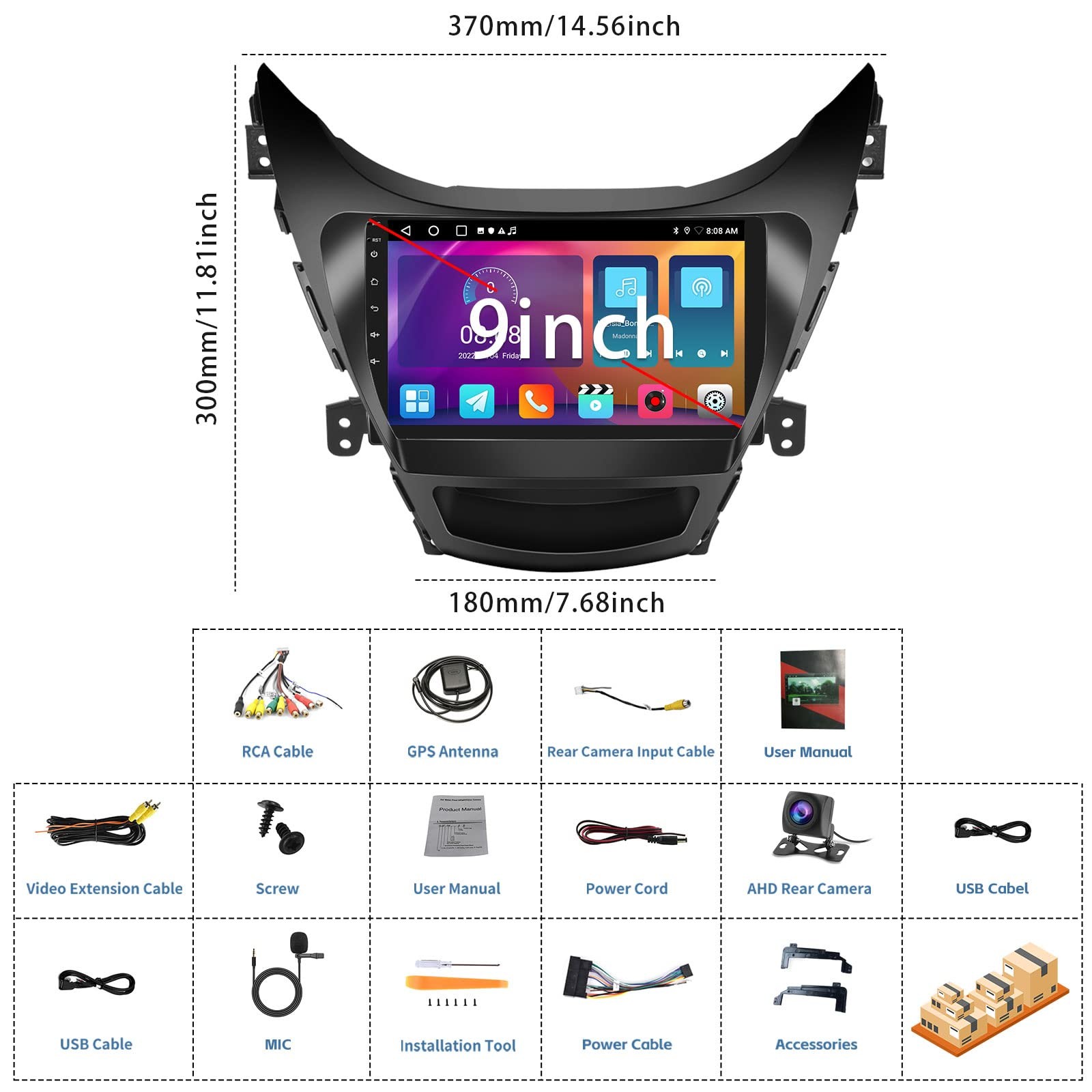 Sixtop 264G Android Car Stereo For Hyundai Elantra 2011 2012 2013 Wireless