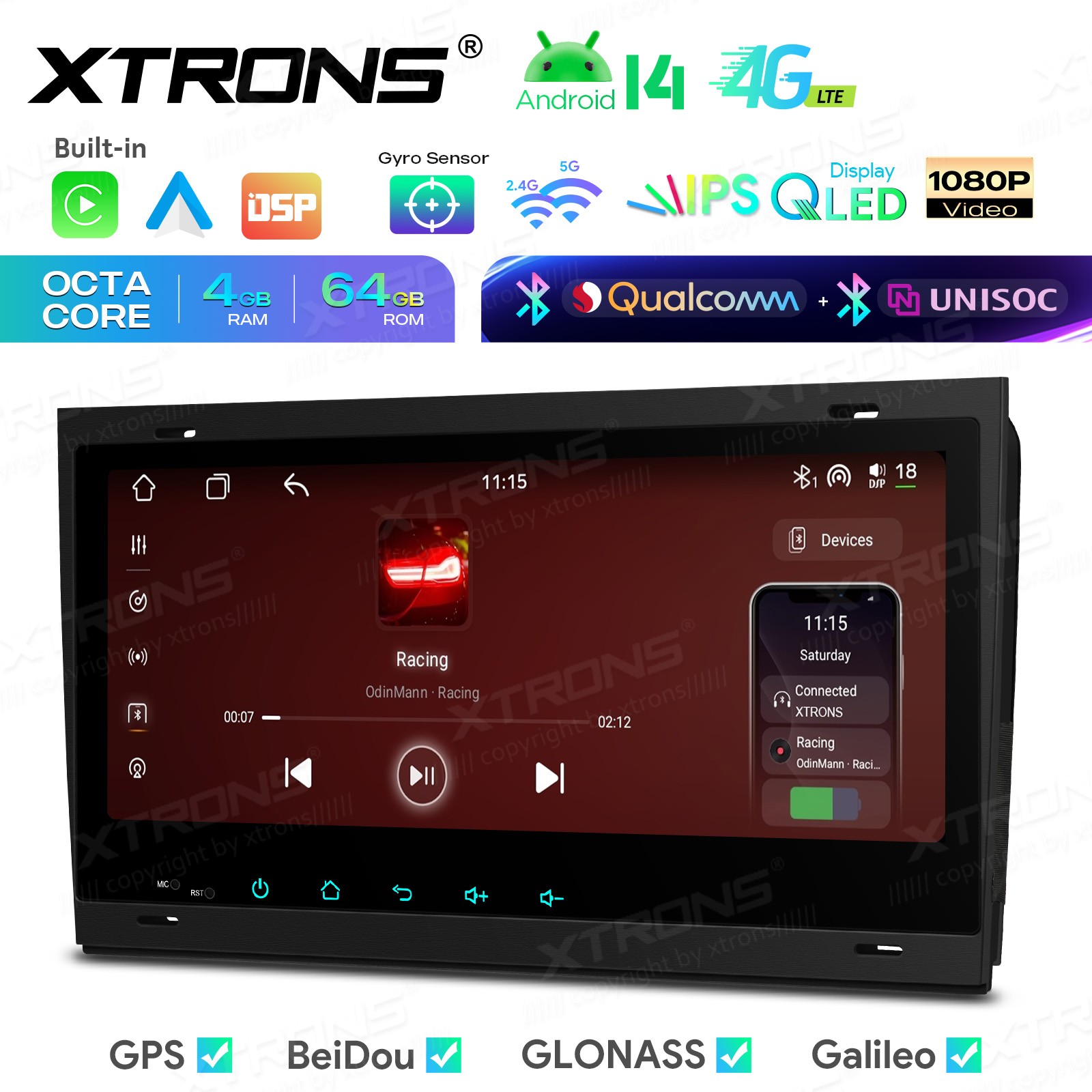 Android 14 Car GPS for Audi A4 S4 RS4 8 Core 4GB 64GB Wireless CarPlay DSP WiFi