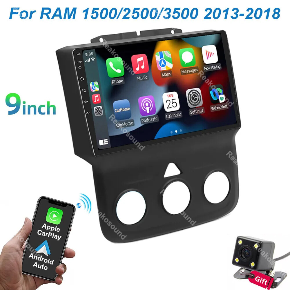 Android 13.0 Car Stereo Radio GPS Carplay For Dodge Ram 1500 2500 3500 2013-2018