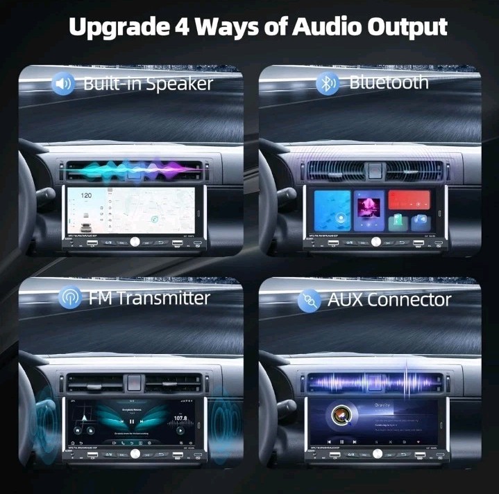 Car Play Single Din Car Stereo with Backup Camera 6.9 IPS Touchscreen Brand New