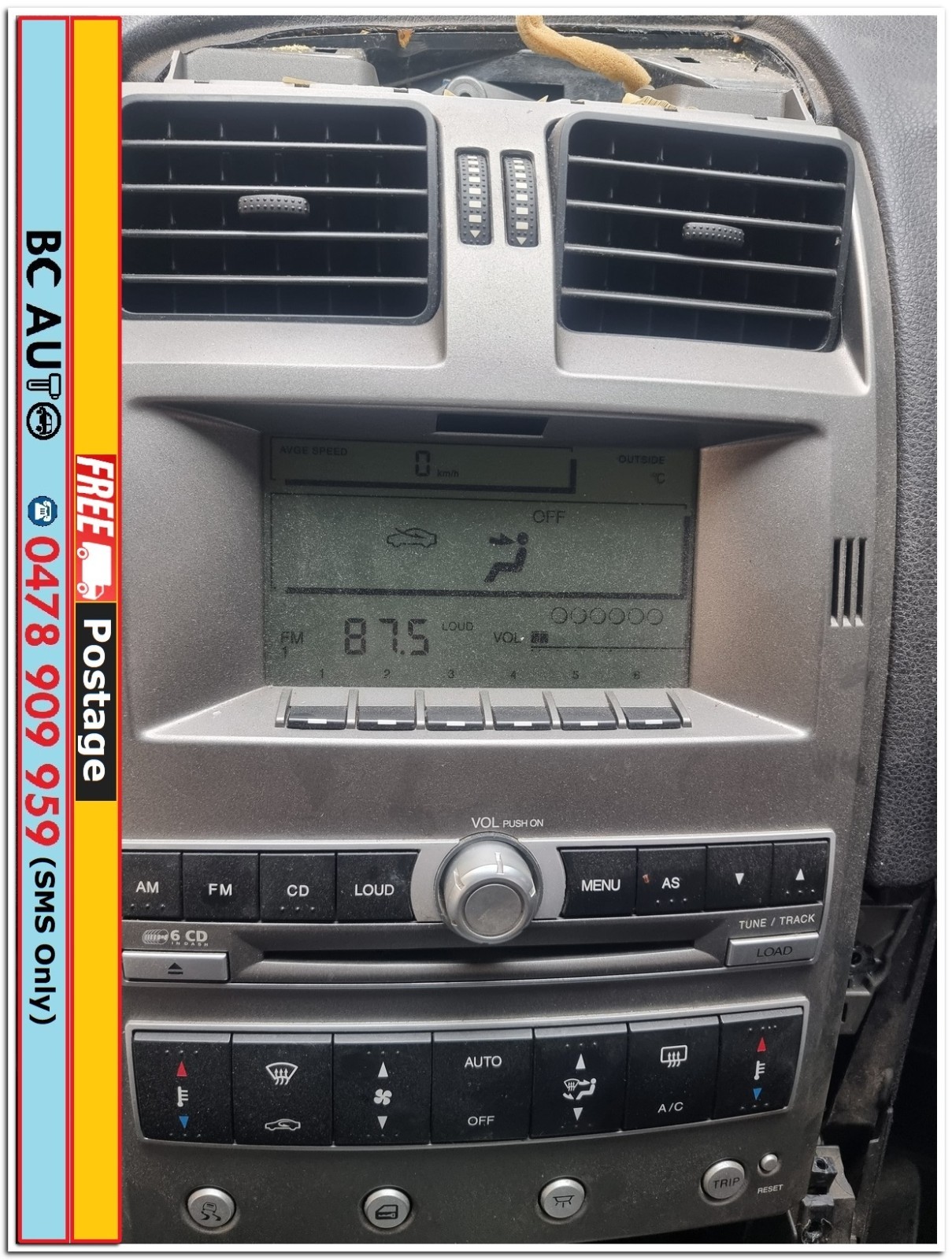 Ford BF Fairmont Prestige 6 Stacker ICC Radio CD Player Monochrome Screen Dual Z