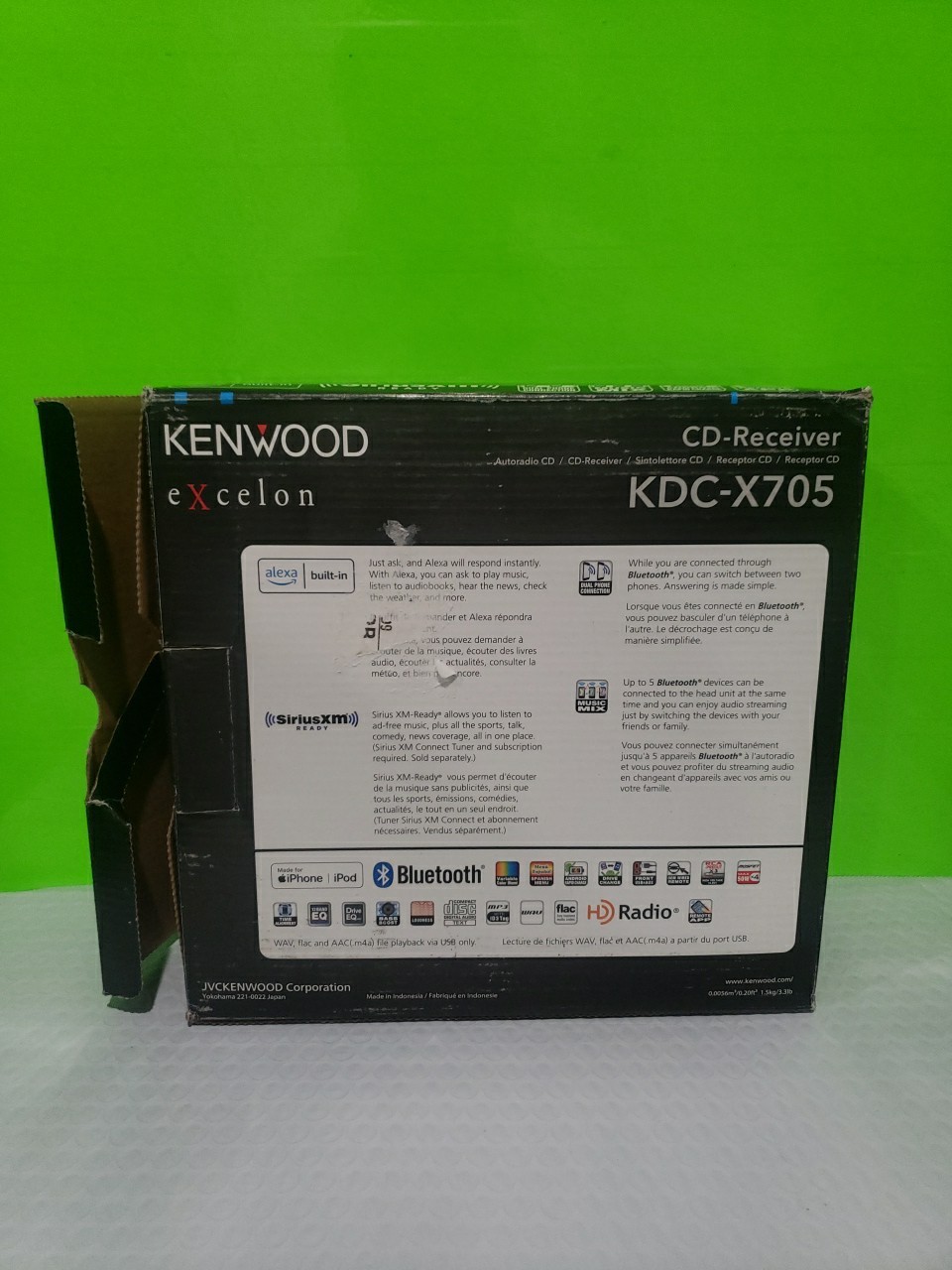 NEW Kenwood KDC-X705 1-DIN Car Audio Stereo Receiver, CD/AM/FM w/ Bluetooth Open