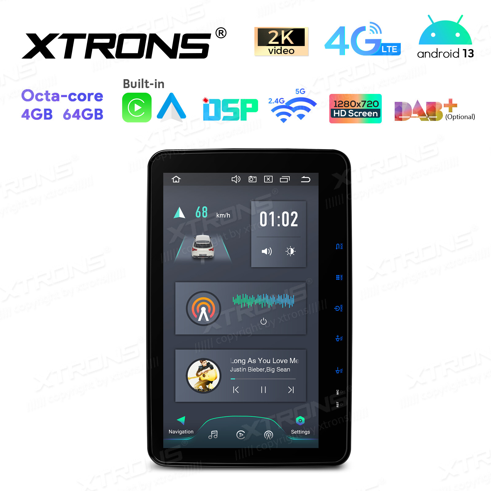 10.1” QLED Double 2 DIN 8-Core Car-Play Car Stereo Radio GPS 4G WiFi Android 13