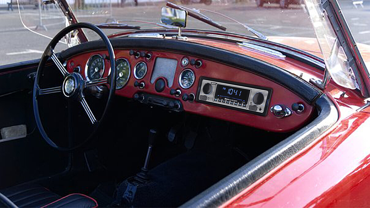 SDX Vintage Bluetooth Car Head Unit Receiver MP3 Player AUX USB Charging Port