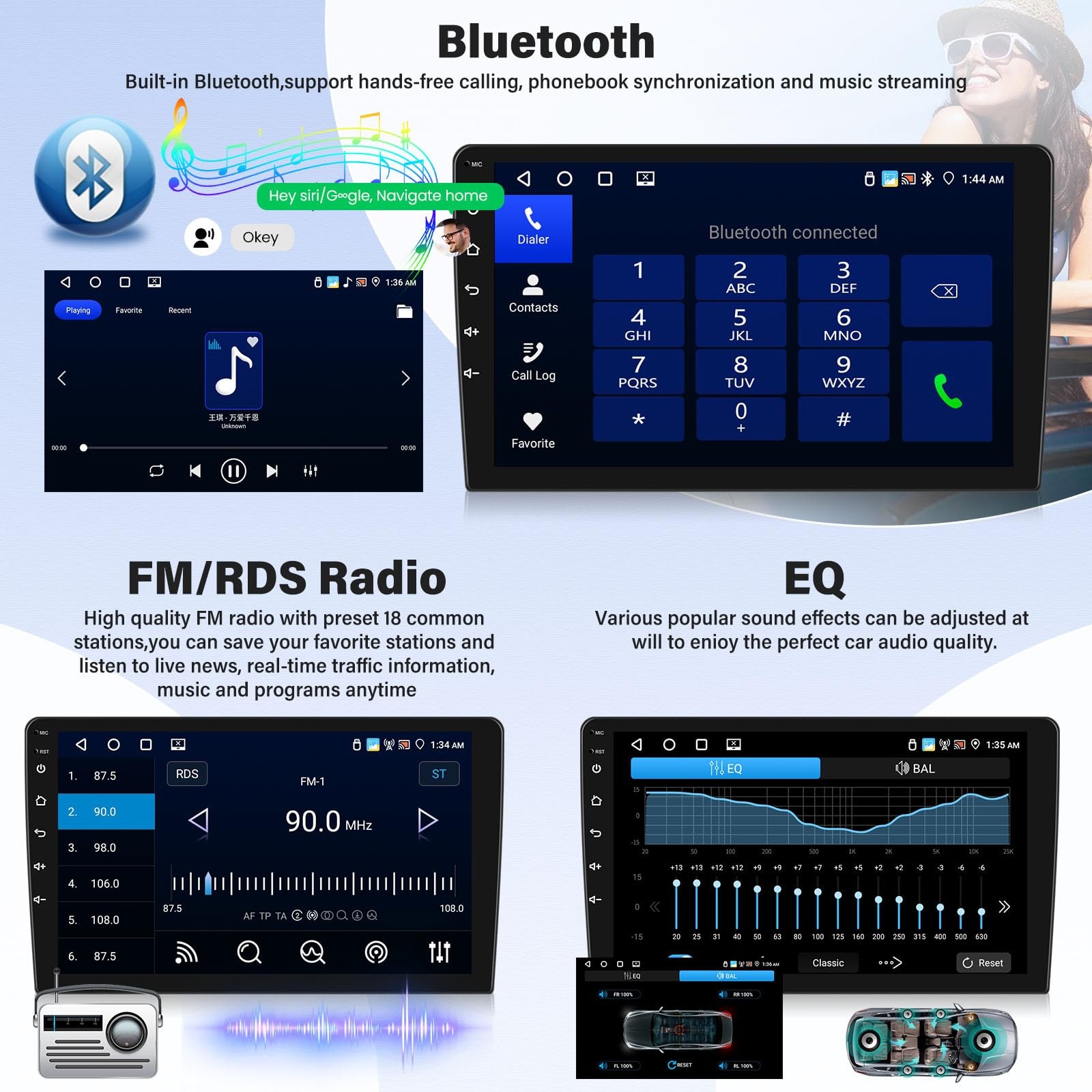 1280*800 Car Stereo Radio for Focus 2005-2007 Carplay Screen Android Auto 32G