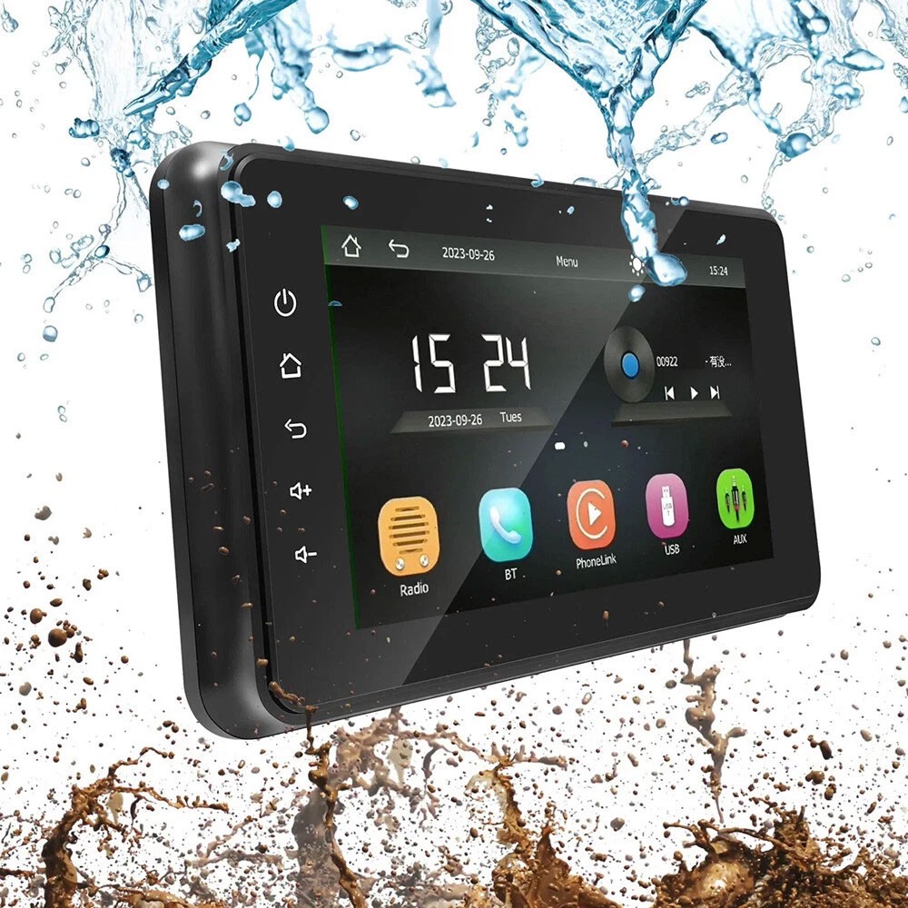 8″ Waterproof Marine Multimedia Player with Wireless Carplay and Android Auto