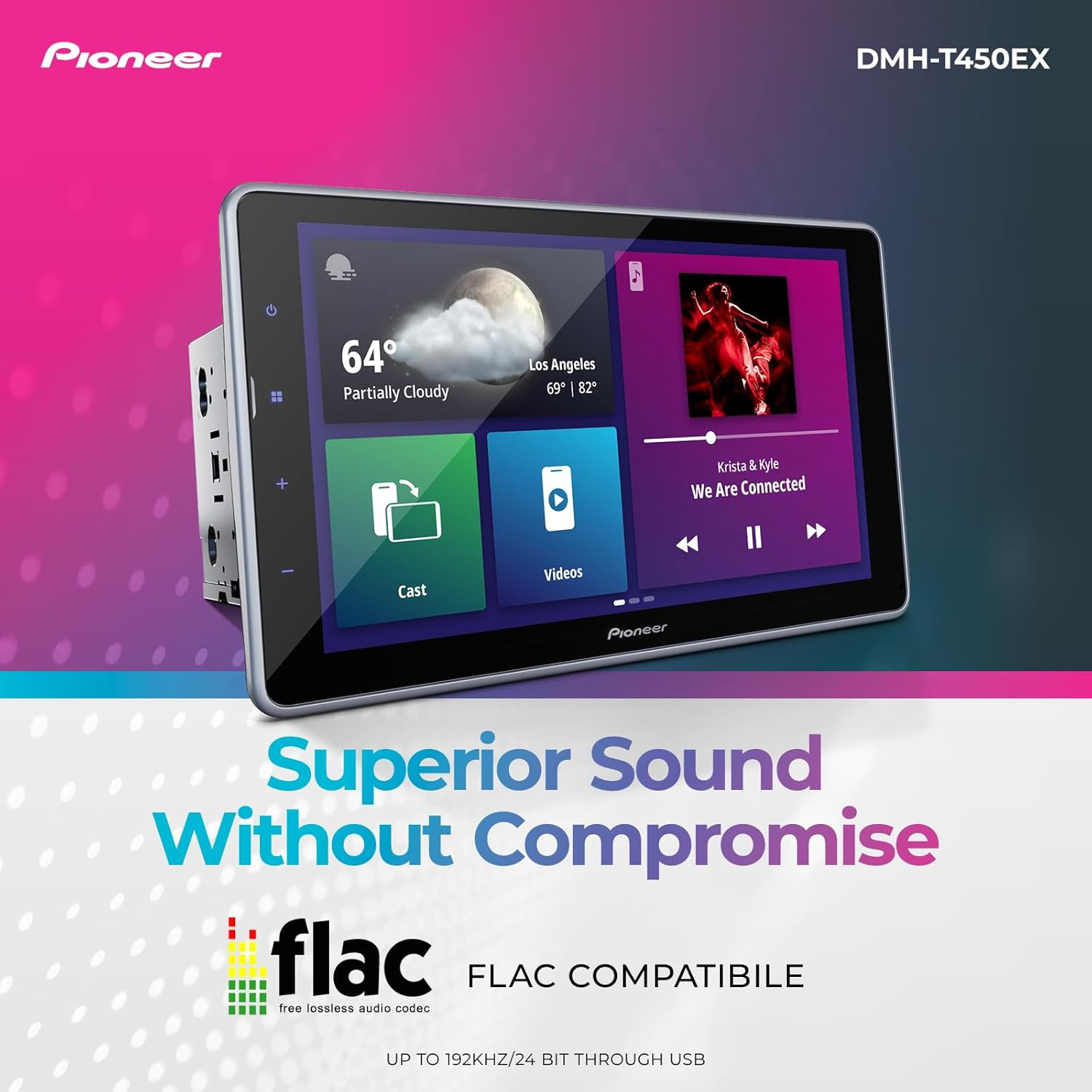 DMH-T450EX 9″ Capacitive Touchscreen, Floating Display – Alexa, Bluetooth, Backu