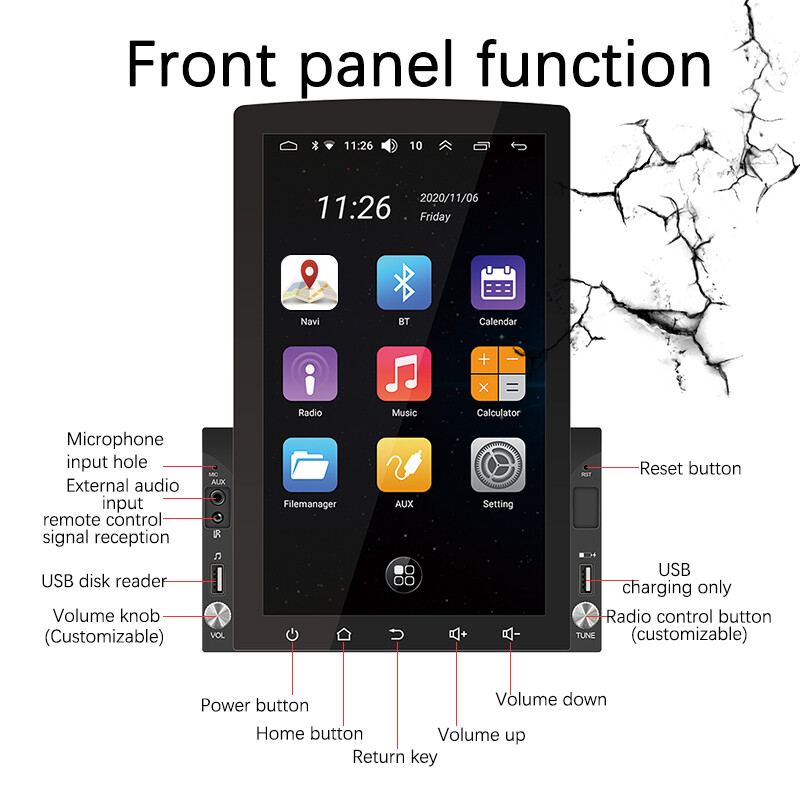 2 Din Bluetooth 10.1″ GPS Navi Android 10 Car Stereo Radio WiFi MP5 Touch Screen