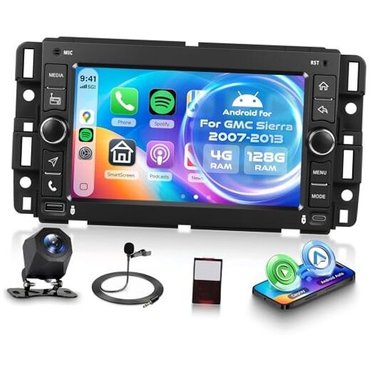 4G+128G Android Car Radio for GMC Sierra 2007-2013 with 7“ 4G+128G with Buttons