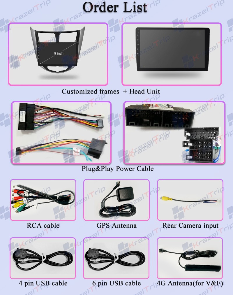 8 Core Android Car Stereo for Hyundai Solaris Verna Accent 2010 – 2016 Carplay