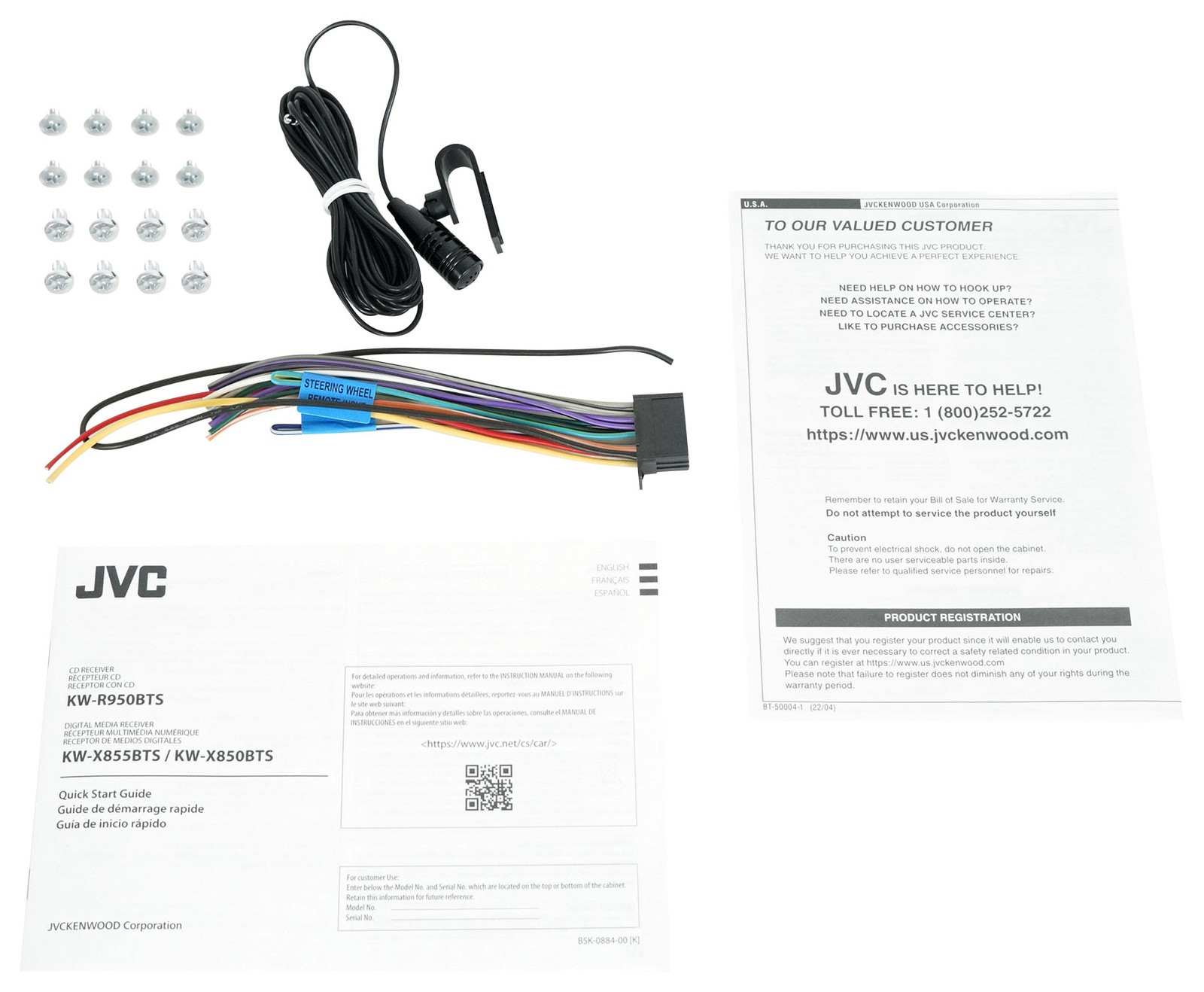 JVC KW-X850BTS 2-Din Car Stereo Receiver Bluetooth/USB/XM Ready/Alexa/13-Band EQ