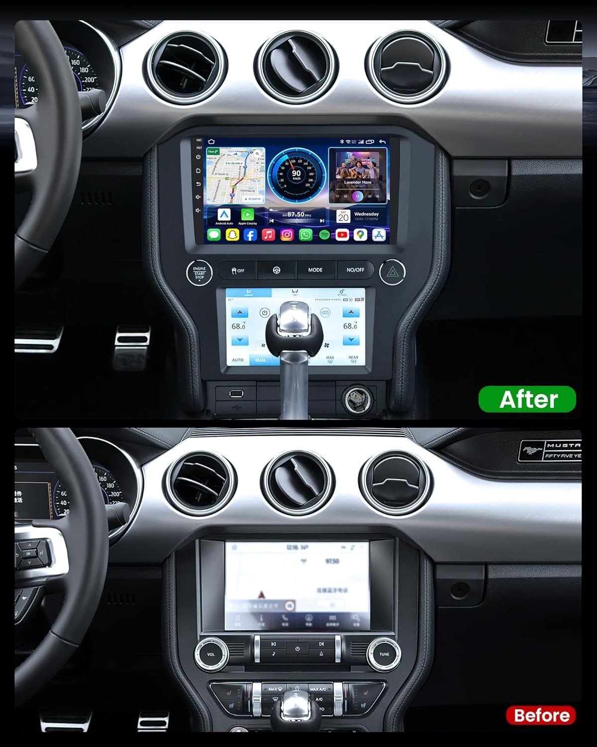4G+64GB FOR FORD MUSTANG 2015-2021 CAR STEREO RADIO APPLE CARPLAY ANDROID 13 GPS